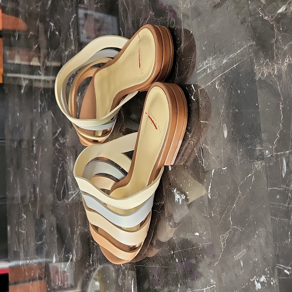 NEW$425 Alexandre Birman Alia Wavy Flat Leather Slip-on Slides Sandals 37 6.5 - Picture 7 of 12